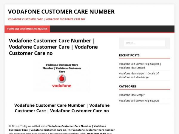 Vodafonecustomercarenumber.com
